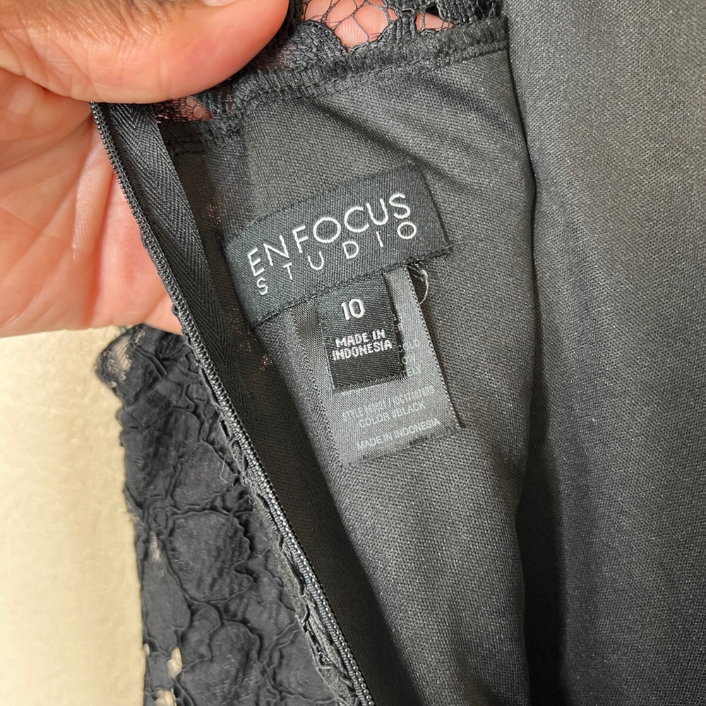 Enfocus Studio Black Floral Lace Dress - Picture 8 of 8